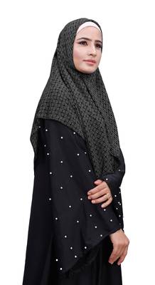Justkartit Chiffon Square Scarf Hijab Dupatta For Women (Off White, 100 * 100 Cm) 4