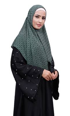 Justkartit Women'S Casual Wear Chiffon Square Scarf Hijab (Pista, 100 * 100 Cm) 2