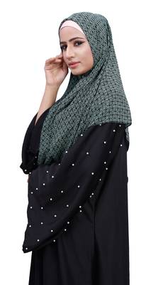 Justkartit Women'S Casual Wear Chiffon Square Scarf Hijab (Pista, 100 * 100 Cm) 4