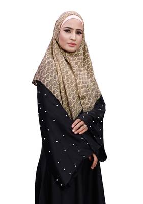 Justkartit Beige Color Daily Wear Women Chiffon Square Scarf Hijab 2