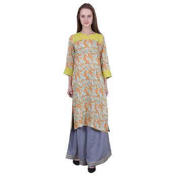 Green Printed Viscose Kurti 1
