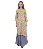 Green Printed Viscose Kurti