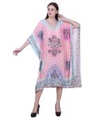 Pink Embroidered Silk Kurti