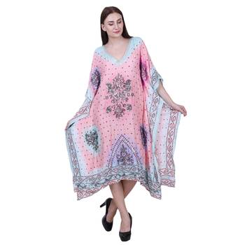 Pink Embroidered Silk Kurti  2