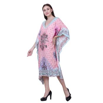 Pink Embroidered Silk Kurti  3