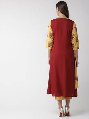 Yellow woven cotton kurtas-and-kurtis 5
