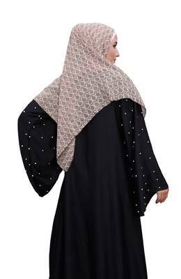 Justkartit Ivory Color Occasion Wear Women Chiffon Square Scarf Hijab 4