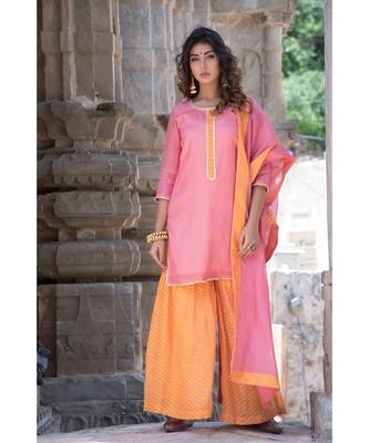 Peach Gharara Set 1