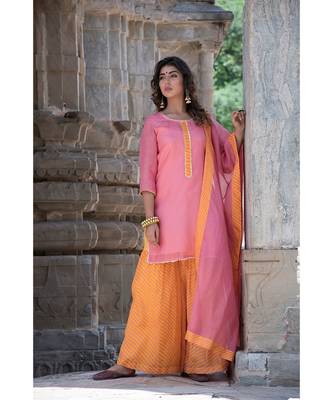 Peach Gharara Set 3
