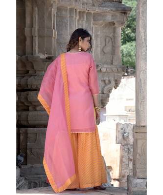 Peach Gharara Set 5