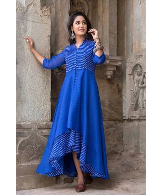 Blue Assymetric Dress 1