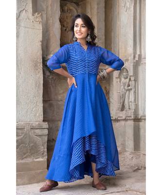 Blue Assymetric Dress 3