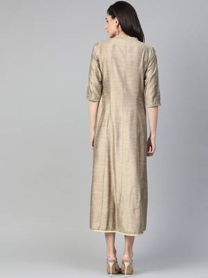 Beige printed liva long-kurtis 2