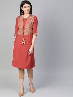 Maroon plain liva kurtas-and-kurtis 1