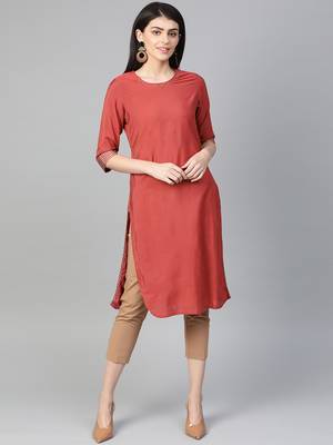 Maroon plain liva kurtas-and-kurtis 3
