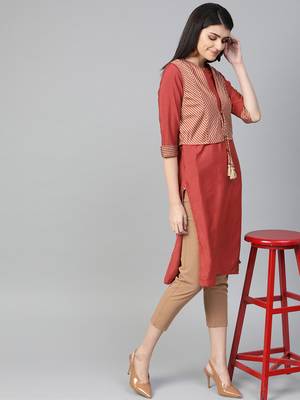 Maroon plain liva kurtas-and-kurtis 4