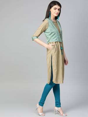 Teal plain liva kurtas-and-kurtis 4