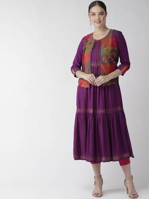 Purple printed cotton kurtas-and-kurtis 1