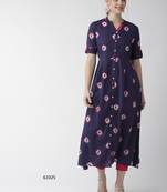 Purple plain cotton kurtas-and-kurtis