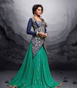 Multicolor multi resham work silk salwar