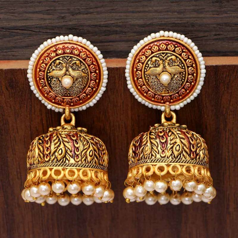 Maroon jhumkas