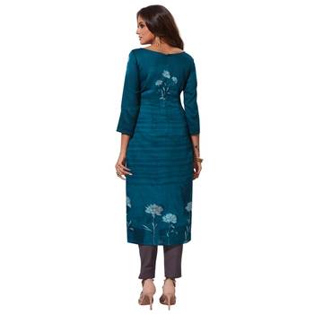 Blue printed crepe salwar 2