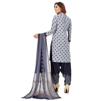 Grey printed crepe salwar 2