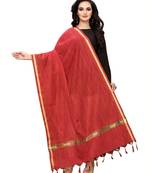Red Bhagalpuri Silk Woven Womens Dupatta