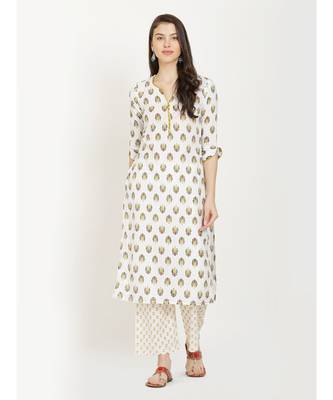 Mustard printed Kurta With Palazzo 1