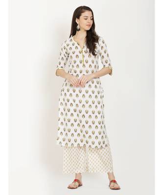 Mustard printed Kurta With Palazzo 2
