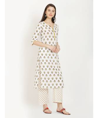 Mustard printed Kurta With Palazzo 5