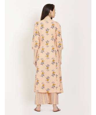 Peach printed Kurta With Palazzo 3