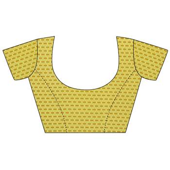 yellow printed georgette designer saree with blouse 4