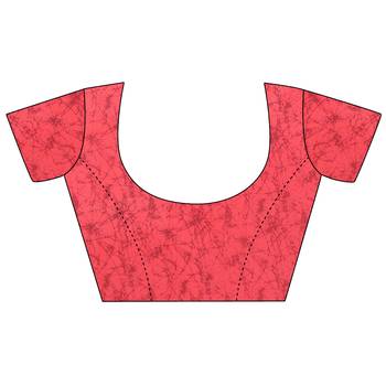 red printed georgette designer saree with blouse 4