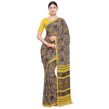 multicolour printed georgette designer saree with blouse 1