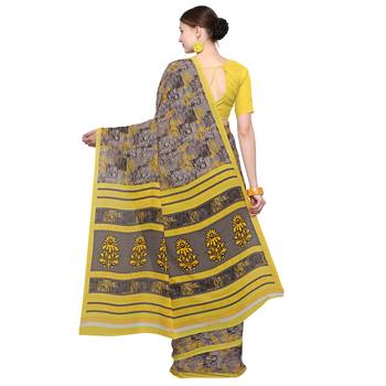 multicolour printed georgette designer saree with blouse 2