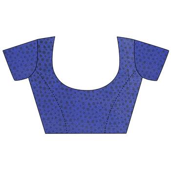 blue printed georgette designer saree with blouse 4