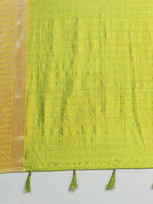 Green printed cotton poly saree with blouse 4