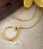 Traditional Nose Ring/Nath With Chain For Women Nl09
