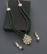 Traditional Pearl & Kundan Necklace Set With Earrings For Women