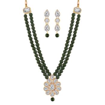 Traditional Pearl & Kundan Necklace Set With Earrings For Women 3