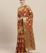 Pink printed art silk saree with blouse