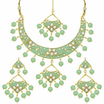 Kundan Meenakari Necklace Jewellery Set For Women 1