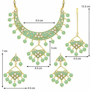Kundan Meenakari Necklace Jewellery Set For Women 4