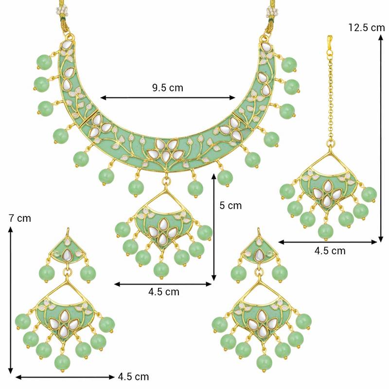 Kundan Meenakari Necklace Jewellery Set For Women