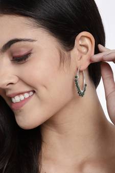 Silver Plated Pearl Chandbali Earring For Women