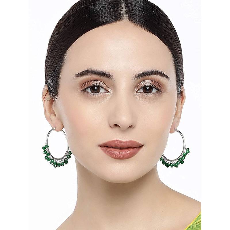 Silver Plated Pearl Chandbali Earring For Women