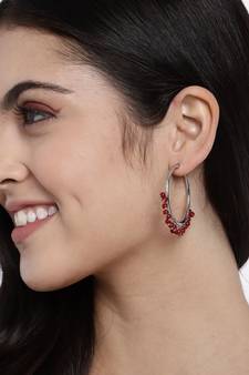 Silver Plated Pearl Chandbali Earring For Women
