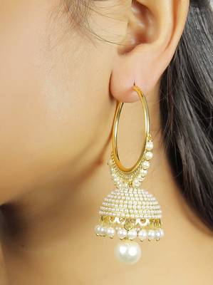 Chandbali Pearl Jhumki Earrings For Women E2549W 2
