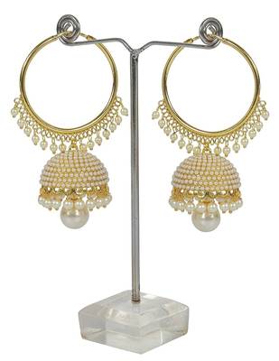 Chandbali Pearl Jhumki Earrings For Women E2549W 3